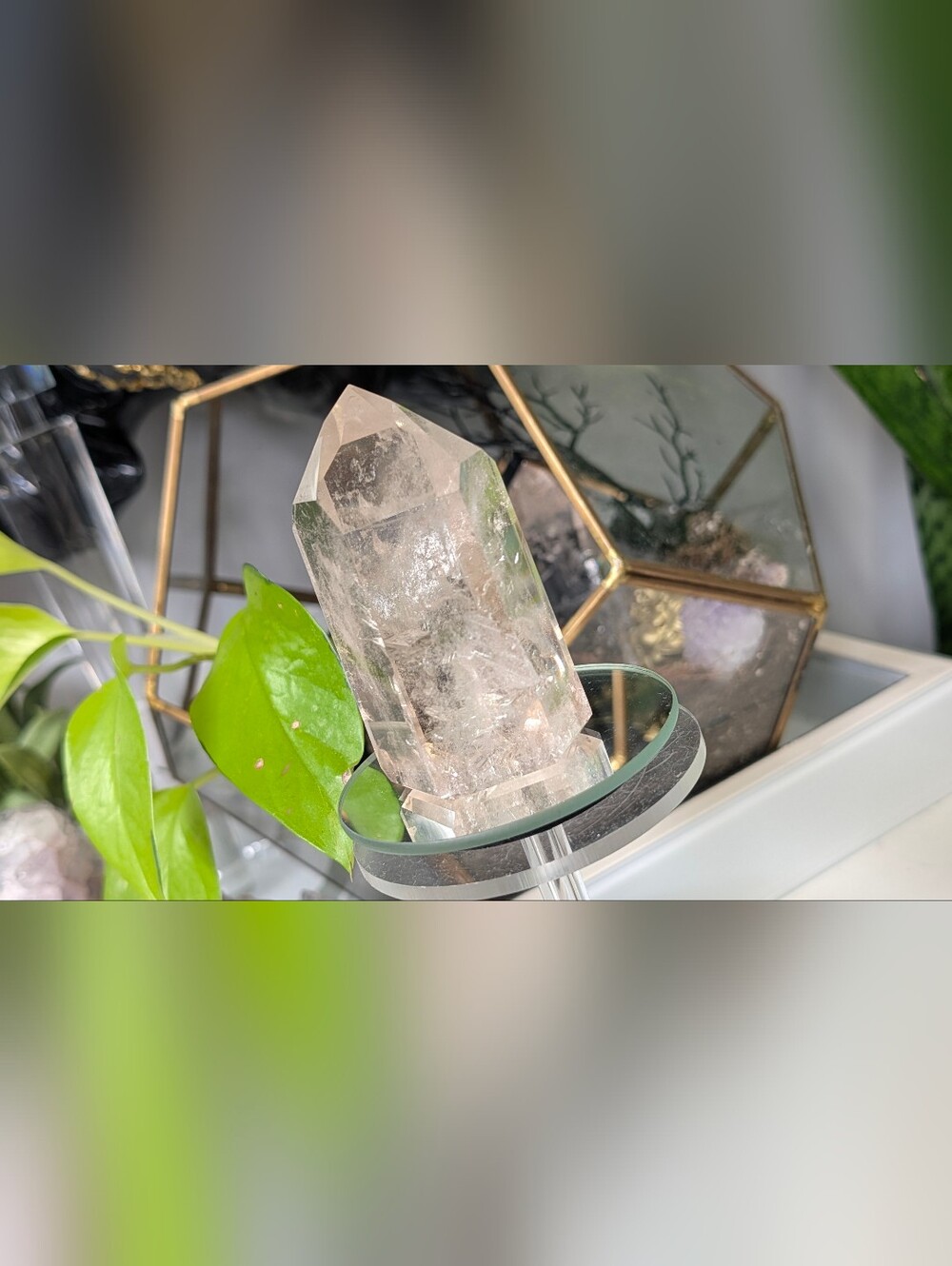 Smokey Quartz Crystal Pillar Tower